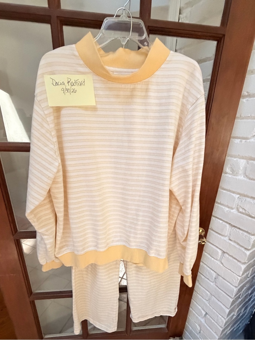 Parke Yellow Striped 2pc Sz L